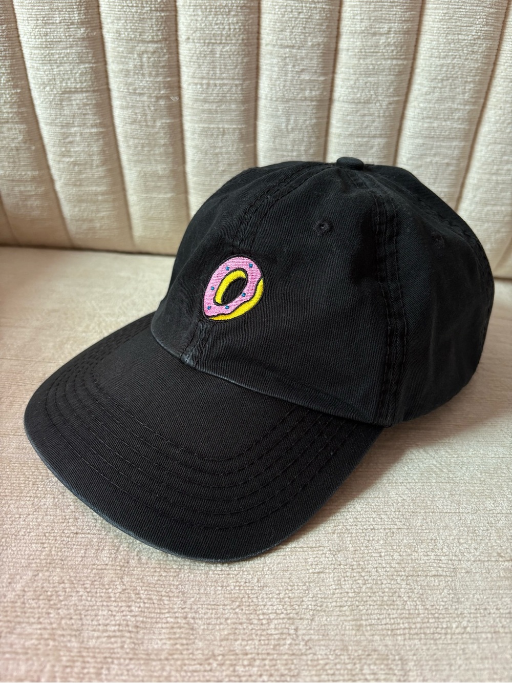 Odd Future OFWGKTA Donut Logo Black Strapback Dad Hat Cap Tyler The Creator